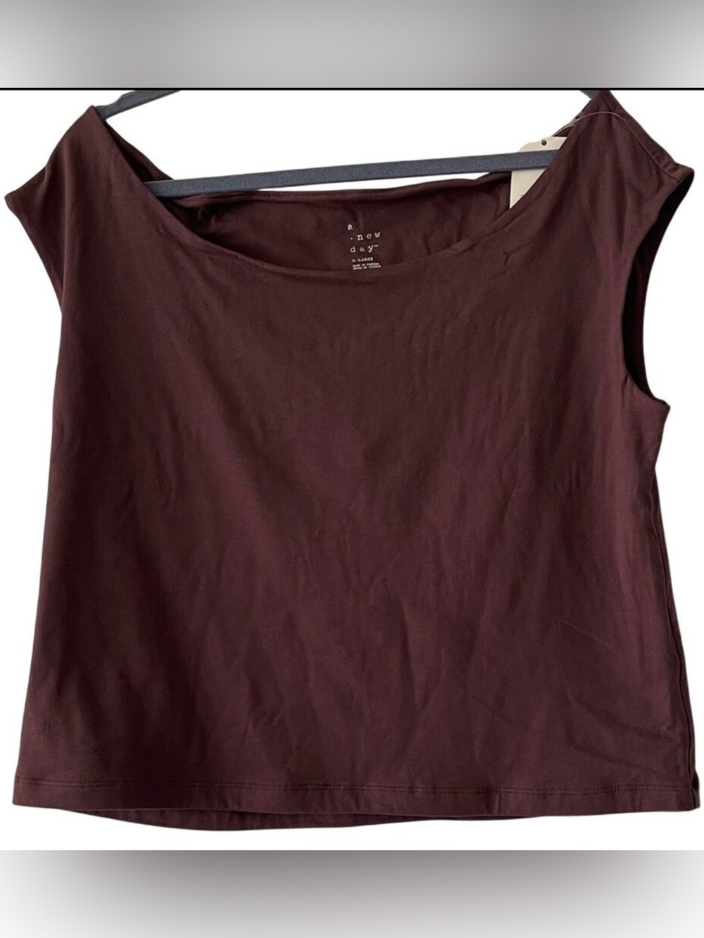 A New Day Women's Scoop Neck Brown Tank Top XL NWT